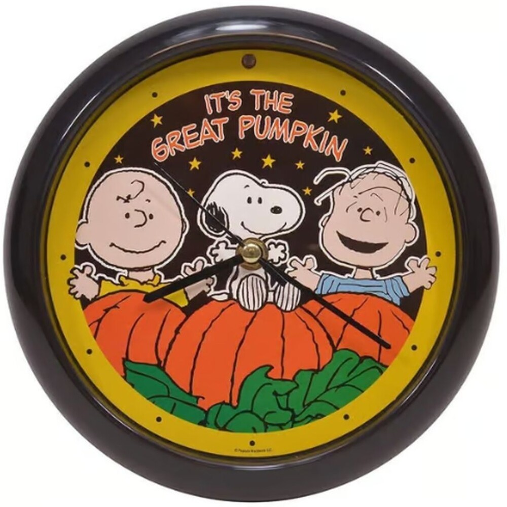 Round Plastic Spooky Sound Wall Clock (8") HALLOWEEN PEANUTS, THE GREAT PUMPKIN